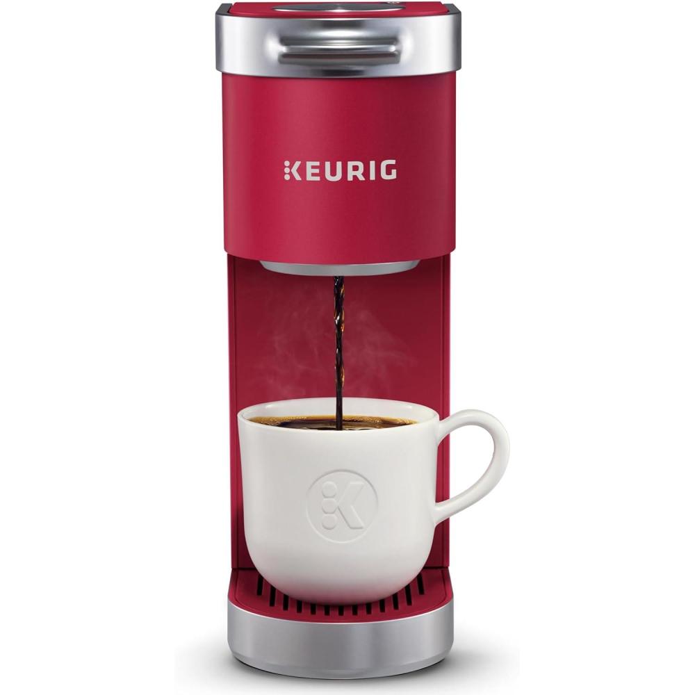 imageKeurig KMini Plus Single Serve KCup Pod Coffee Maker with 6 to 12oz Brew Size Stores up to 9 KCup Pods Travel Mug Friendly Evening TealCardinal Red
