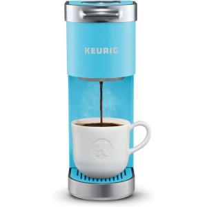 Keurig K-Mini Plus Single Serve K-Cup Pod Coffee Maker, with 6 to 12oz Brew Size, Stores up to 9 K-Cup Pods, Travel Mug Friendly, Evening Teal(Cool Aqua)