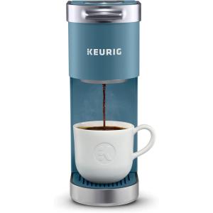 Keurig K-Mini Plus Single Serve K-Cup Pod Coffee Maker, with 6 to 12oz Brew Size, Stores up to 9 K-Cup Pods, Travel Mug Friendly, Evening Teal(Evening Teal)