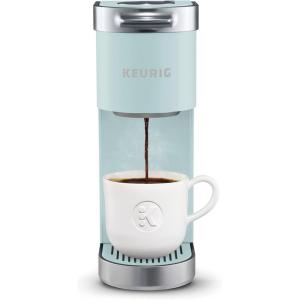 Keurig K-Mini Plus Single Serve K-Cup Pod Coffee Maker, with 6 to 12oz Brew Size, Stores up to 9 K-Cup Pods, Travel Mug Friendly, Evening Teal(Misty Green)