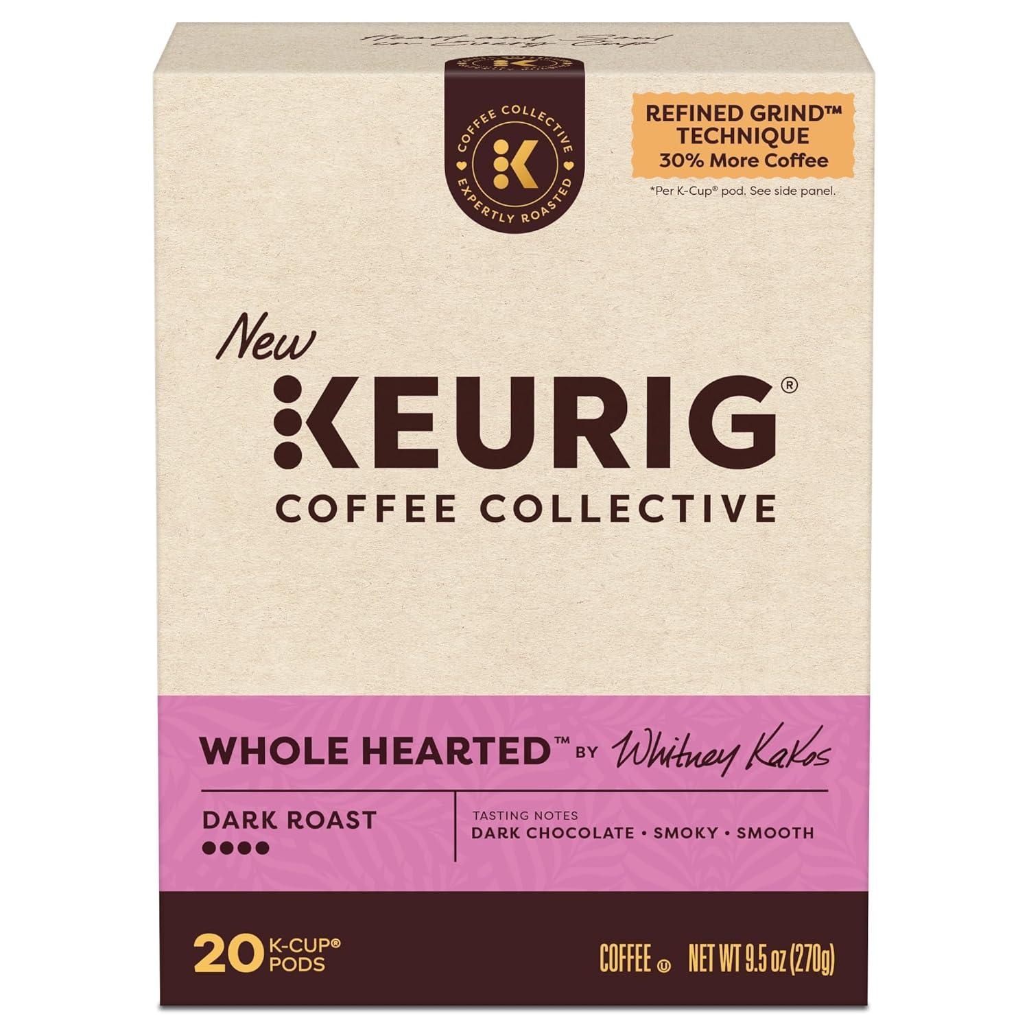imageKeurig Coffee Collective Whole Hearted by Whitney Kakos Dark Roast Coffee Single Serve Keurig KCup Pods 20 Count
