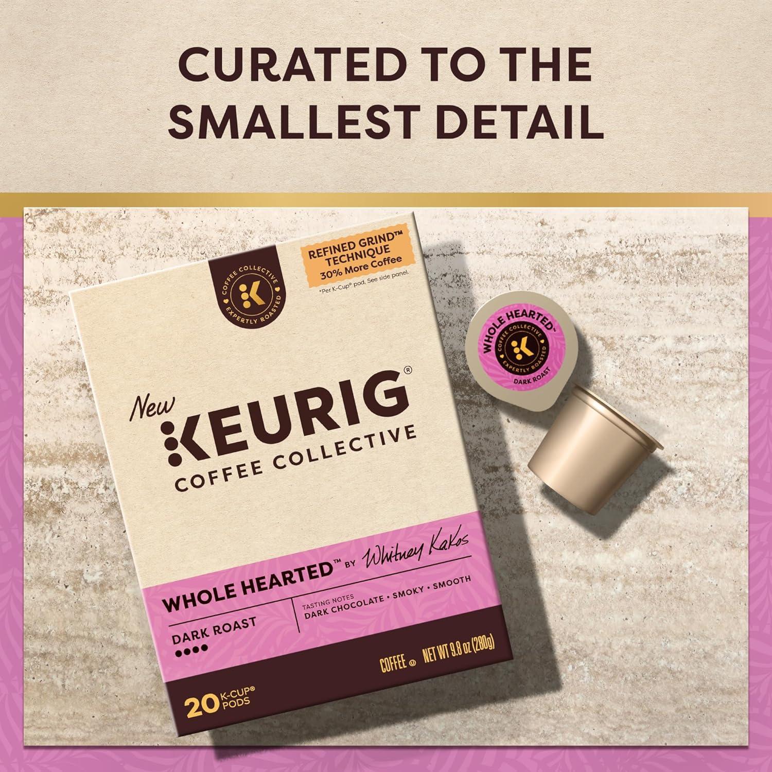 imageKeurig Coffee Collective Whole Hearted by Whitney Kakos Dark Roast Coffee Single Serve Keurig KCup Pods 20 Count