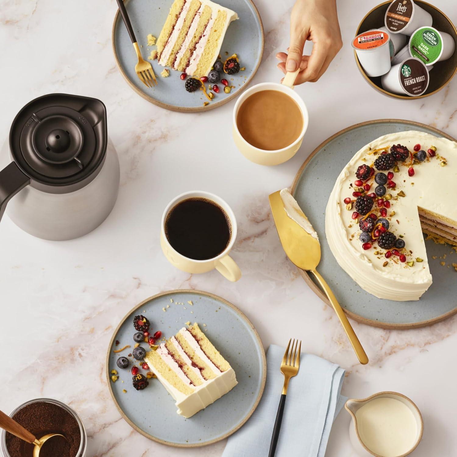 imageKeurig KDuo Plus Single Serve amp Carafe Coffee Maker MultiPosition 60oz Removable Reservoir Programmable Auto Brew Carafe Black