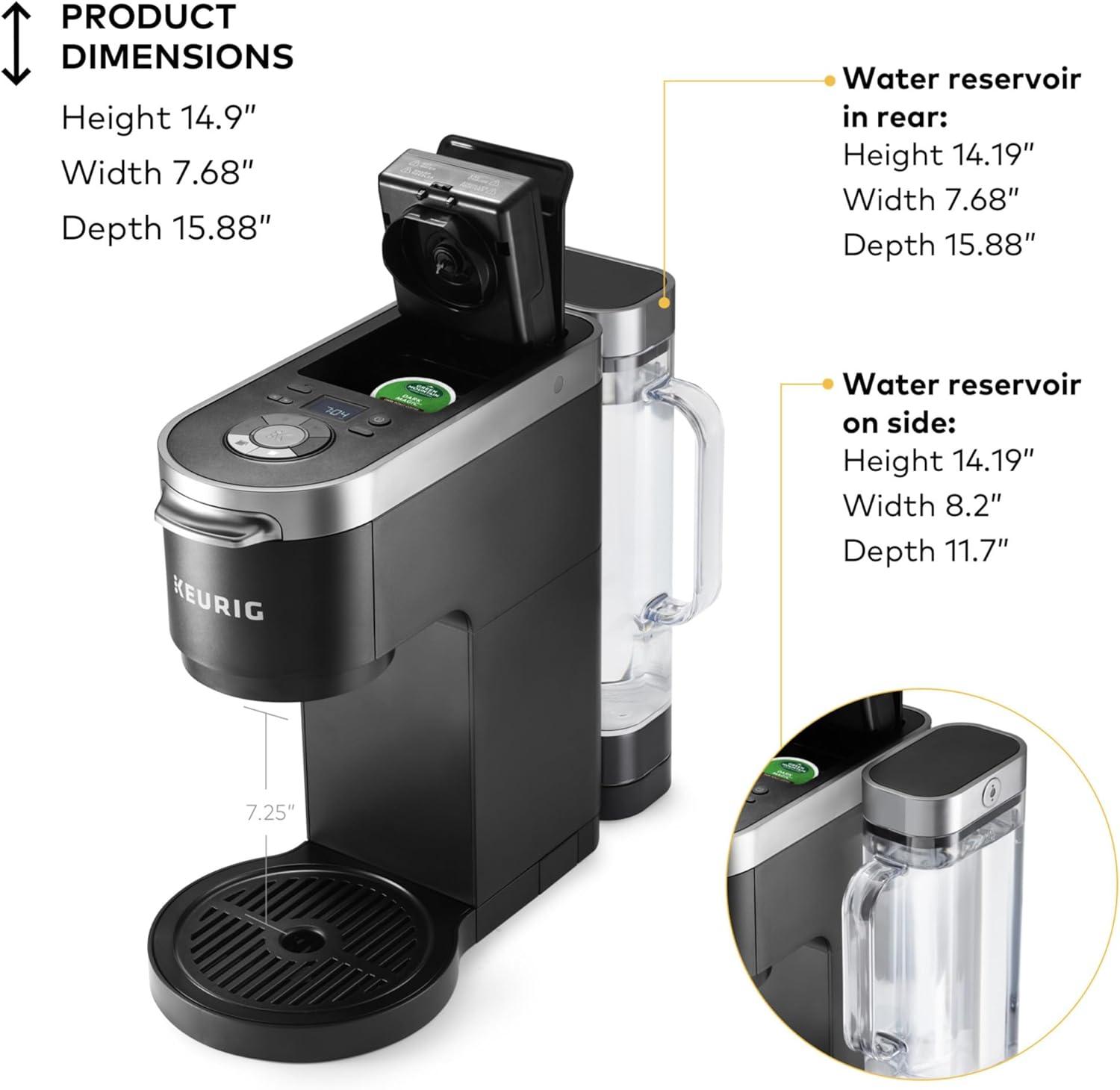 imageKeurig KDuo Plus Single Serve amp Carafe Coffee Maker MultiPosition 60oz Removable Reservoir Programmable Auto Brew Carafe Black