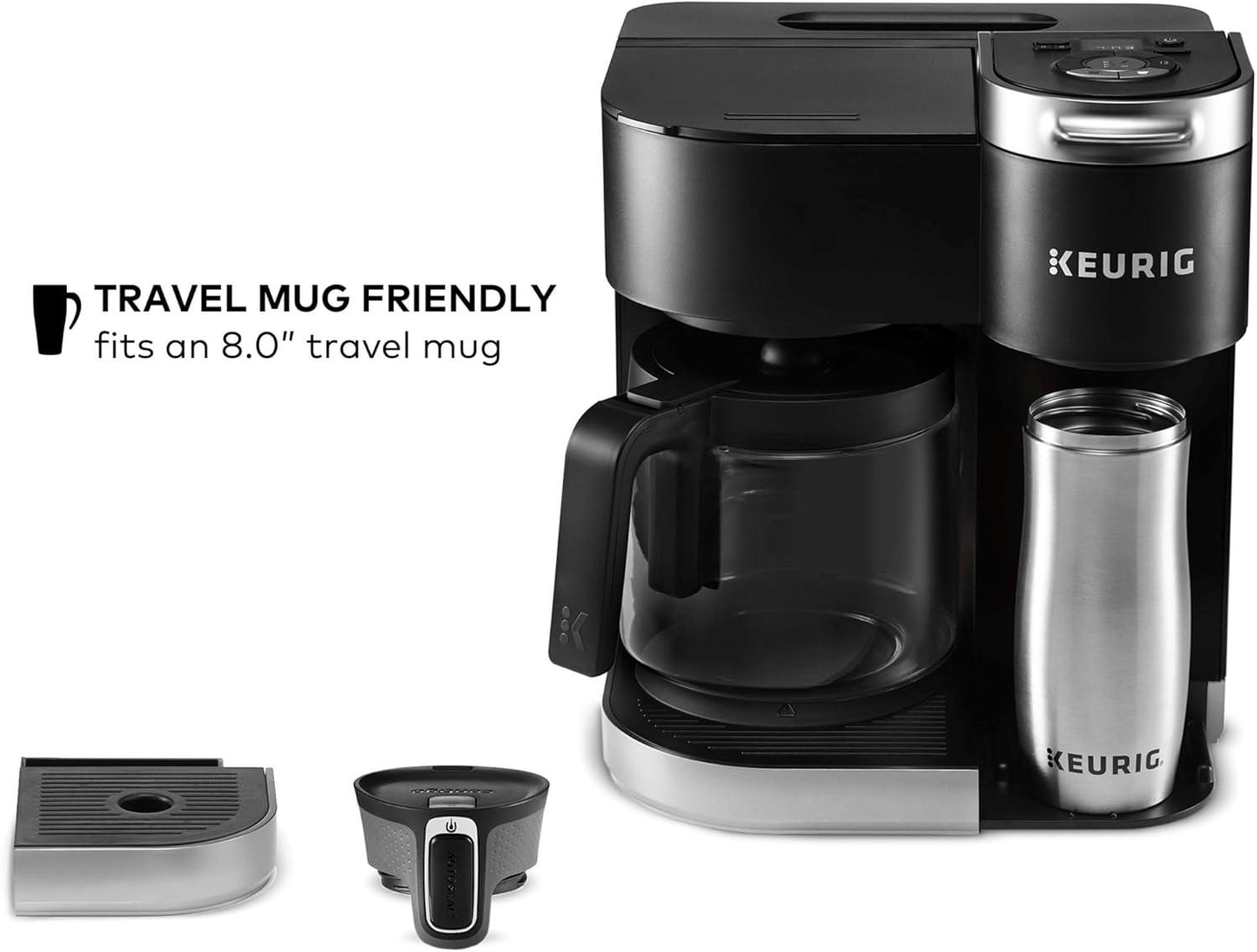 imageKeurig KDuo Single Serve KCup Pod amp Carafe Coffee Maker with Multiple Brew Sizes 60oz Removable Reservoir Programmable Auto Brew Carafe Gen 1 Black
