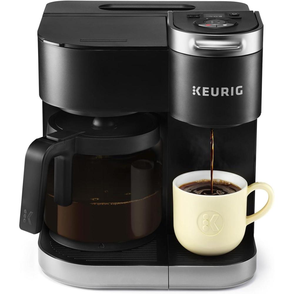 imageKeurig KDuo Single Serve KCup Pod amp Carafe Coffee Maker with Multiple Brew Sizes 60oz Removable Reservoir Programmable Auto Brew Carafe Gen 1 Black