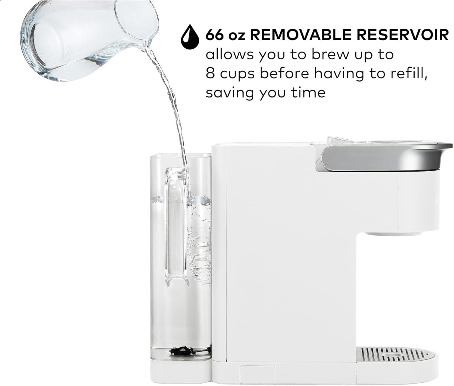 imageKeurig KSupreme SMART Single Serve Coffee Maker With Wifi Compatibility 4 Brew Sizes And 66oz Removable Reservoir Compatible with Alexa GrayWhite