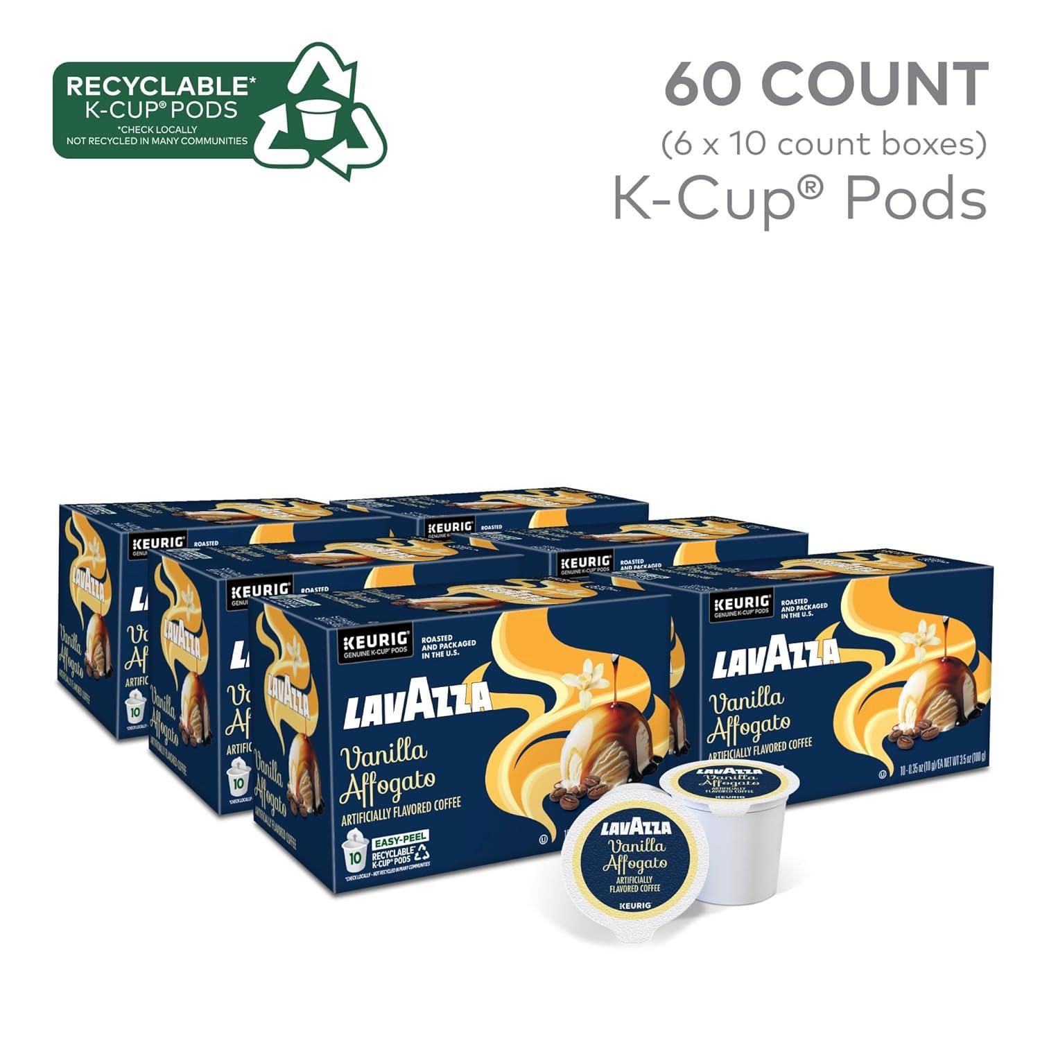 imageLavazza Tiramis Coffee Single Serve Keurig KCup Pods Flavored Coffee 60Count Box 6 Packs of 10Vanilla Affogato