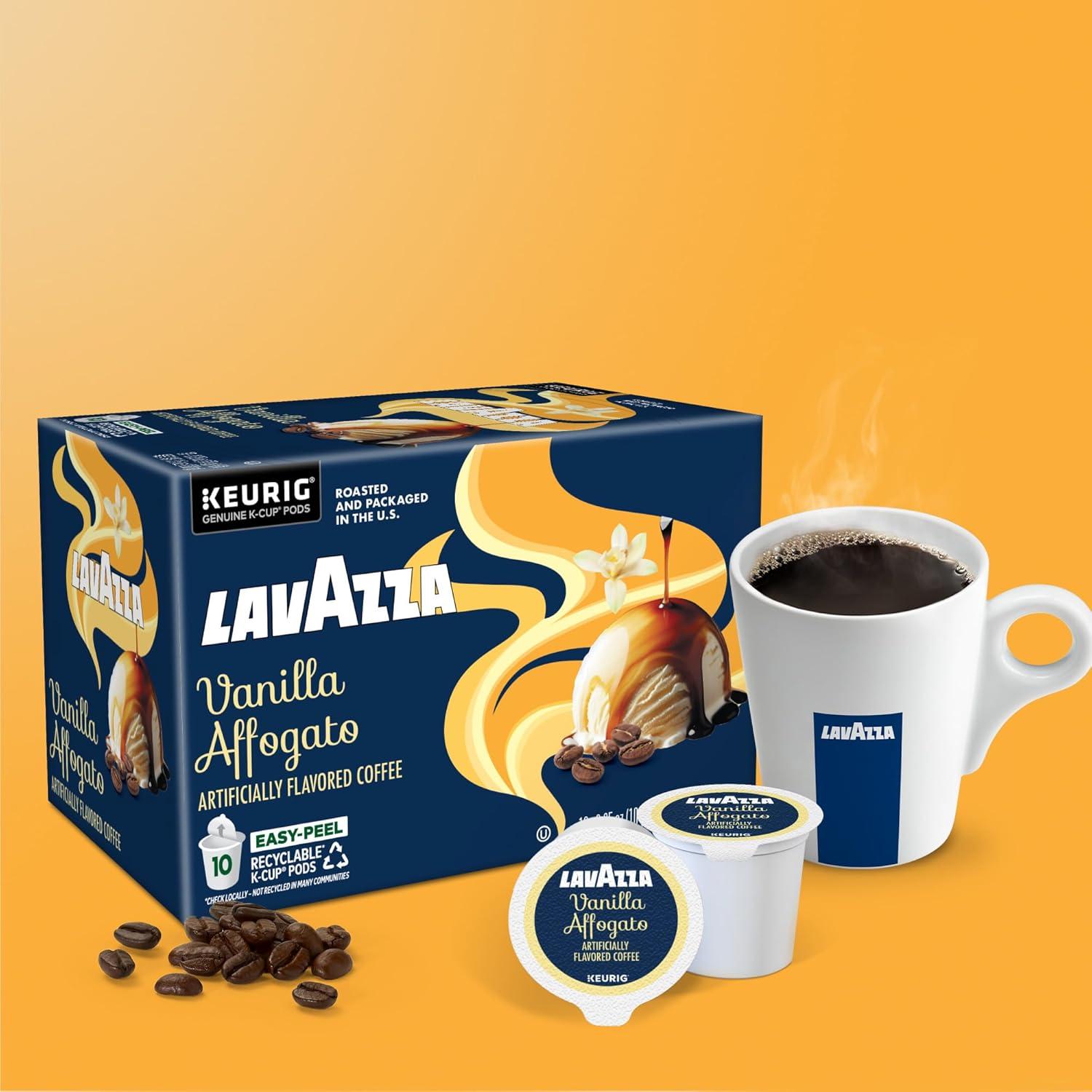 imageLavazza Tiramis Coffee Single Serve Keurig KCup Pods Flavored Coffee 60Count Box 6 Packs of 10Vanilla Affogato