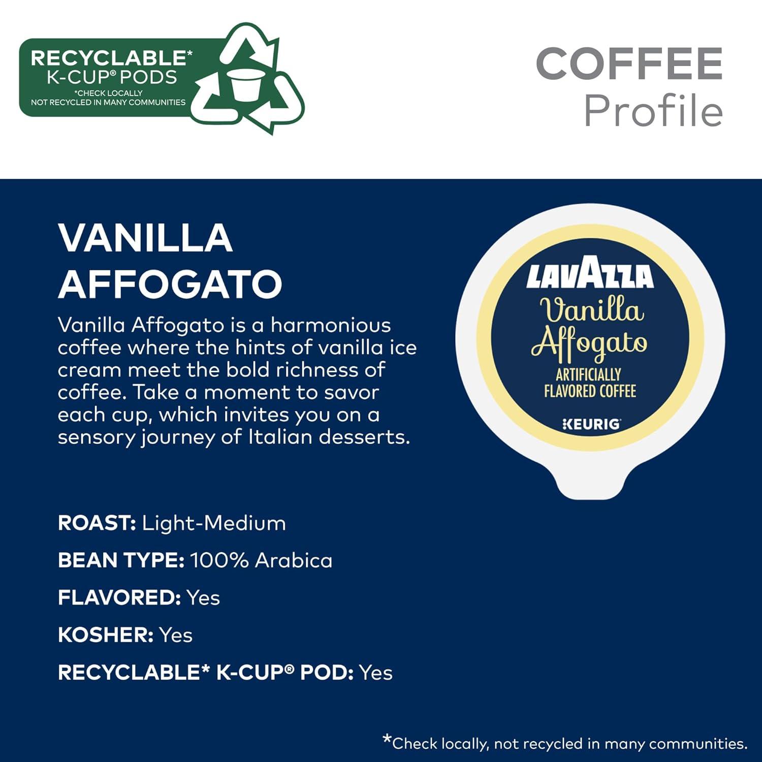 imageLavazza Tiramis Coffee Single Serve Keurig KCup Pods Flavored Coffee 60Count Box 6 Packs of 10Vanilla Affogato