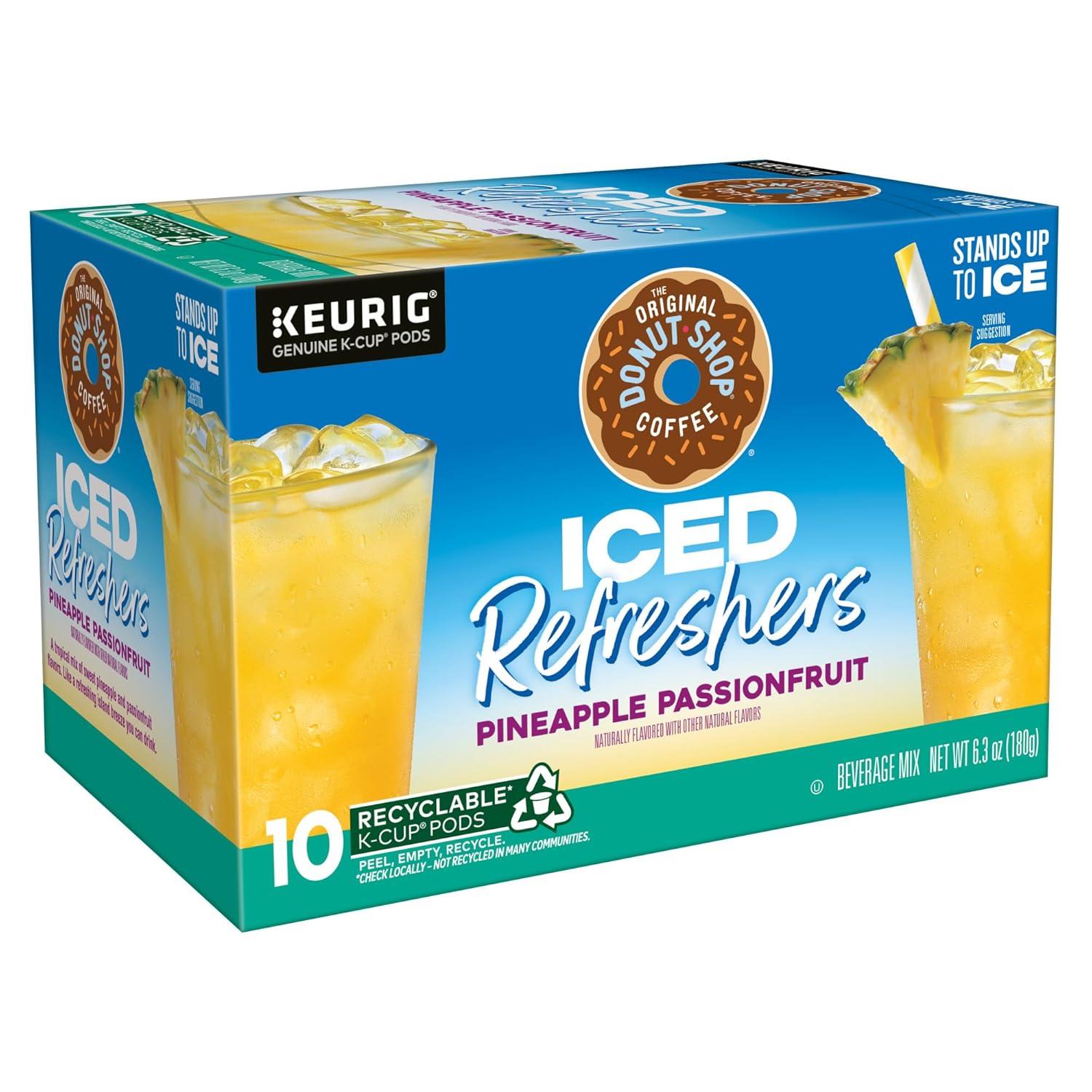 imageThe Original Donut Shop Iced Refreshers Pineapple Passionfruit Flavor Keurig Single Serve KCup Pods 20 CountPineapple Passionfruit Refresher