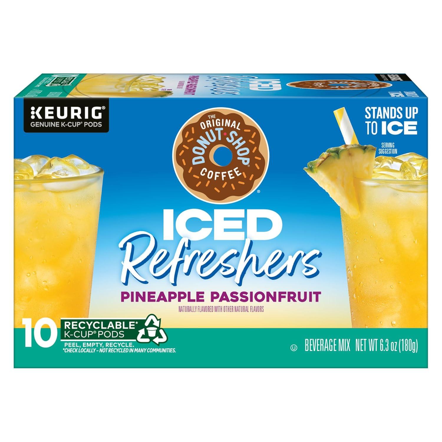 imageThe Original Donut Shop Iced Refreshers Pineapple Passionfruit Flavor Keurig Single Serve KCup Pods 20 CountPineapple Passionfruit Refresher