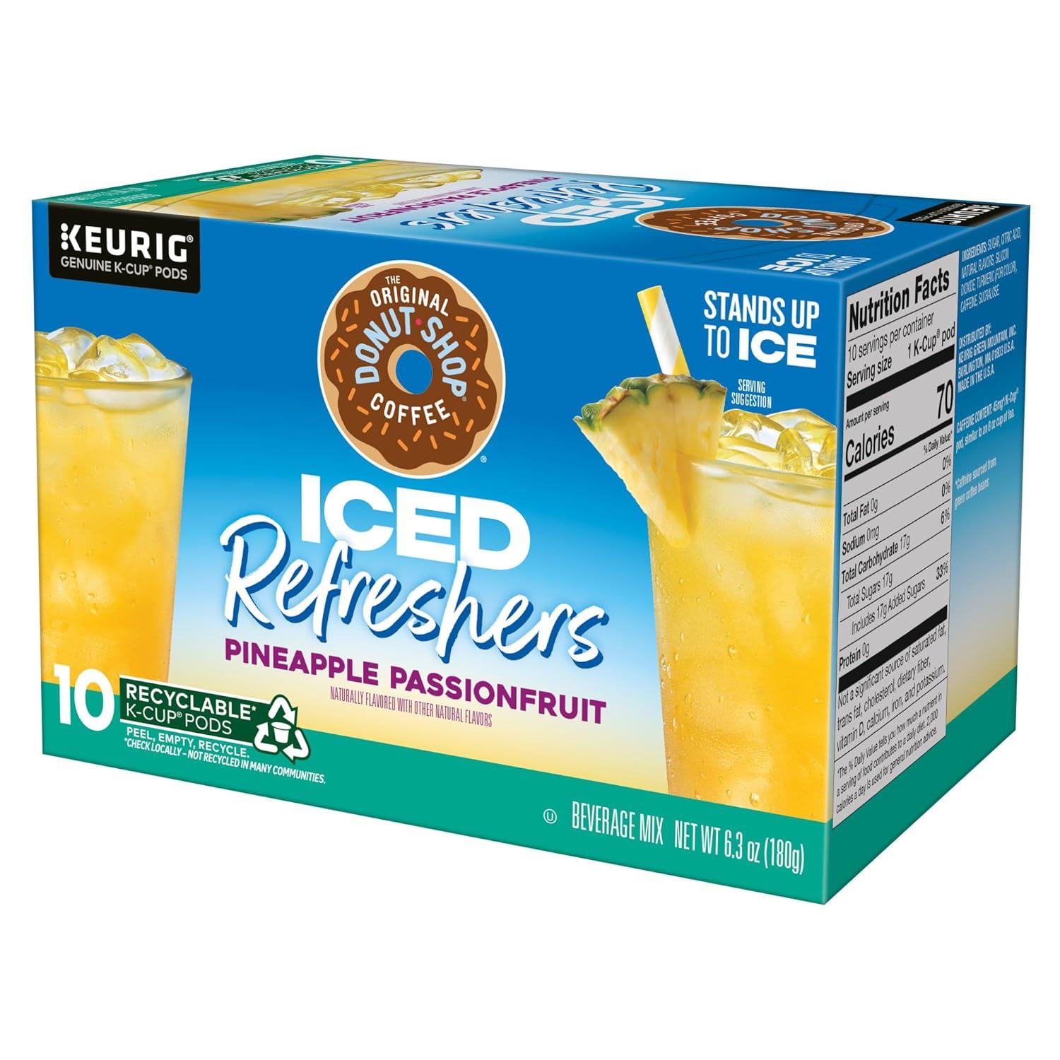 imageThe Original Donut Shop Iced Refreshers Pineapple Passionfruit Flavor Keurig Single Serve KCup Pods 20 CountPineapple Passionfruit Refresher
