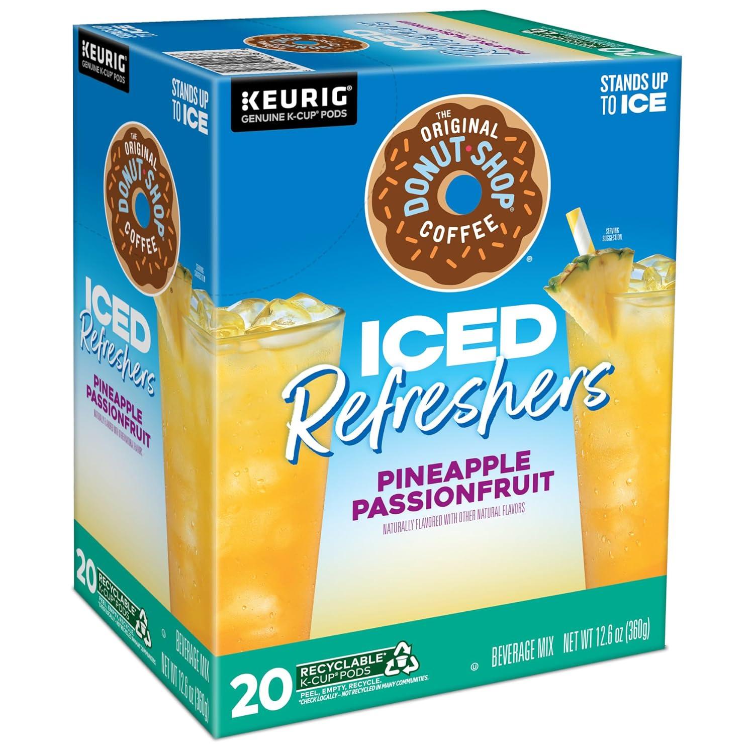 imageThe Original Donut Shop Iced Refreshers Pineapple Passionfruit Flavor Keurig Single Serve KCup Pods 20 CountPineapple Passionfruit Refresher