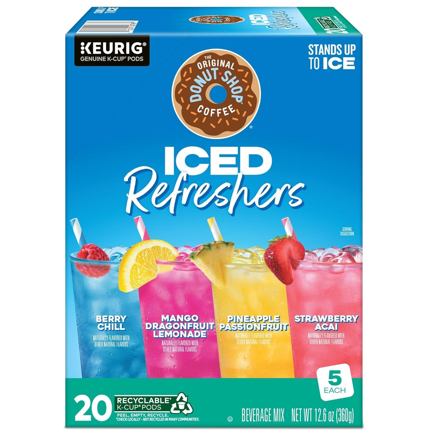 imageThe Original Donut Shop Iced Refreshers Pineapple Passionfruit Flavor Keurig Single Serve KCup Pods 20 CountVariety Pack