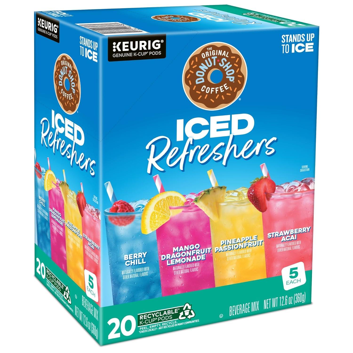 imageThe Original Donut Shop Iced Refreshers Pineapple Passionfruit Flavor Keurig Single Serve KCup Pods 20 CountVariety Pack