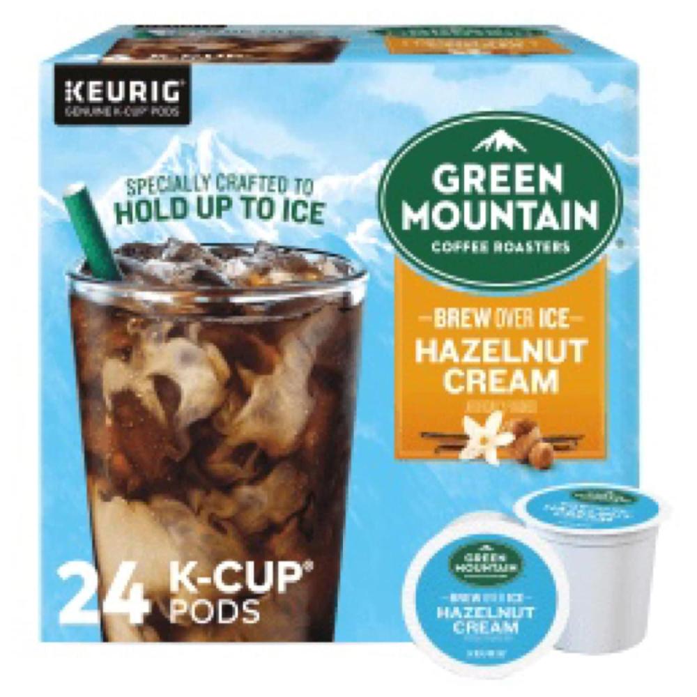 imageGreen Mountain Coffee Roasters Almond Vanilla Iced Cold Brew Coffee Single Serve Keurig KCup Pods 20Count BoxBrew Over Ice Hazelnut Cream