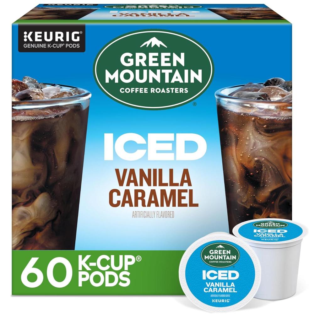 imageGreen Mountain Coffee Roasters Almond Vanilla Iced Cold Brew Coffee Single Serve Keurig KCup Pods 20Count BoxVanilla Caramel