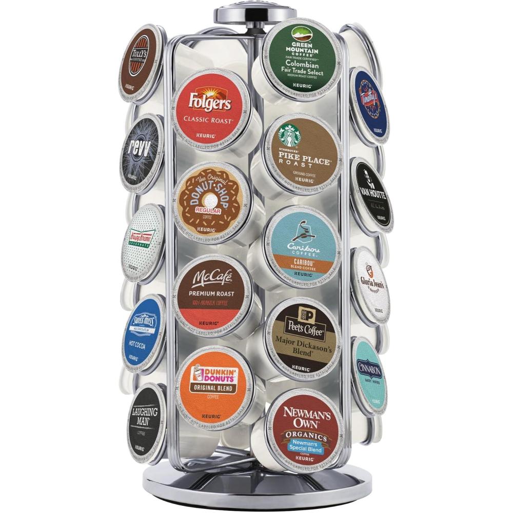 imageKeurig Storage Carousel Coffee Pod Storage Holds up to 36 Keurig KCup Pods SilverCarousel