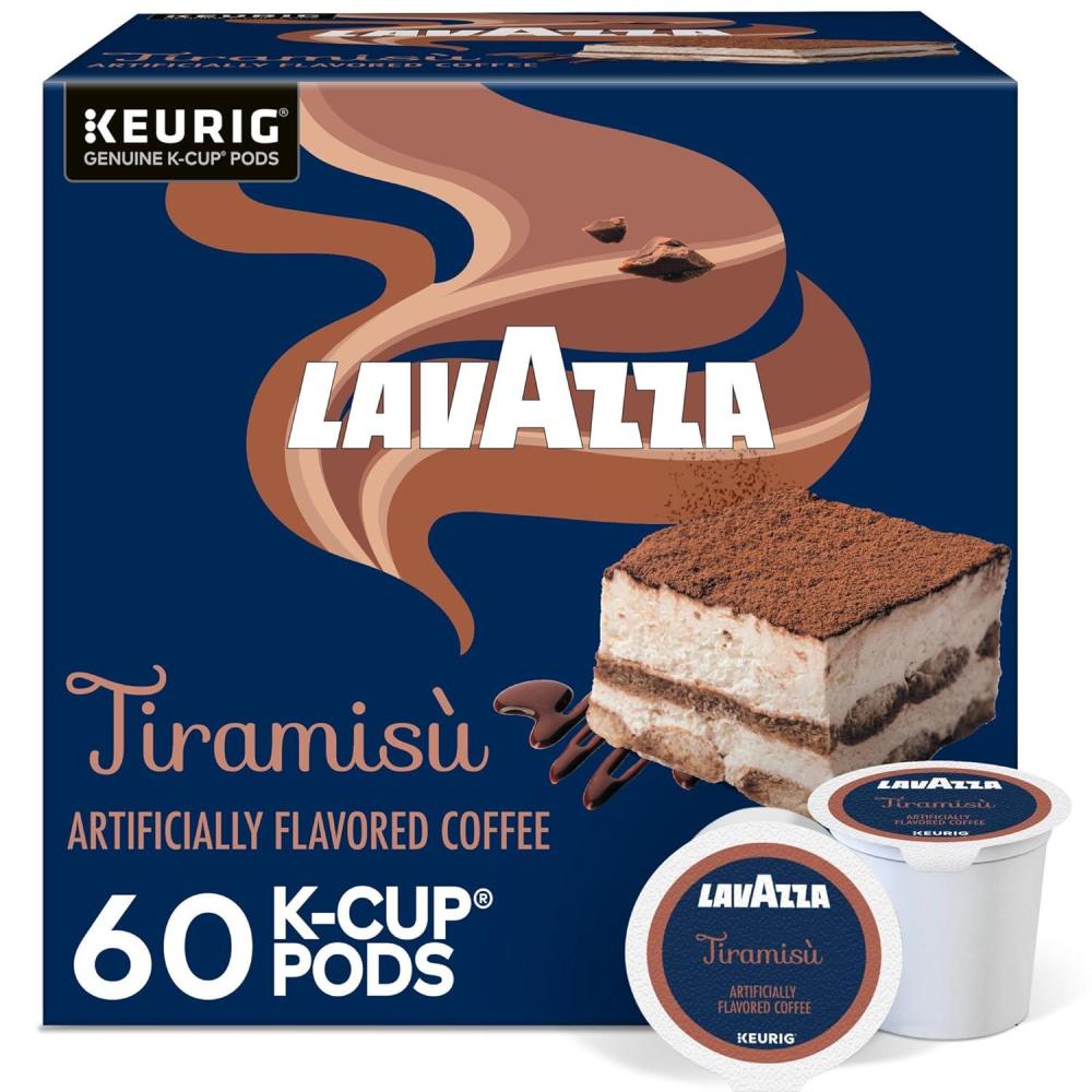 imageLavazza Tiramis Coffee Single Serve Keurig KCup Pods Flavored Coffee 60Count Box 6 Packs of 10Tiramisu