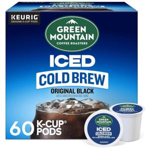 Green Mountain Coffee Roasters Original Black Iced Cold Brew Coffee, Single Serve Keurig K-Cup Pods, 20-Count Box(Original Black)