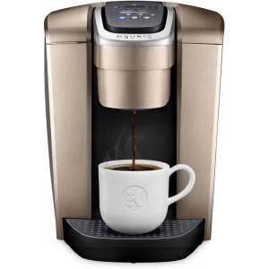 Keurig K-Elite Single Serve K-Cup Pod Coffee Maker, with Strength and Temperature Control, Iced Coffee Capability, 8 to 12oz Brew Size, Programmable, Brushed Silver(Brushed Gold)