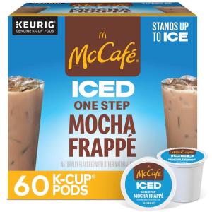 McCafe ICED One Step Mocha Frappe, Keurig Single Serve K-Cup Pods, 60 Count (6 Packs of 10)(Mocha Frappé)