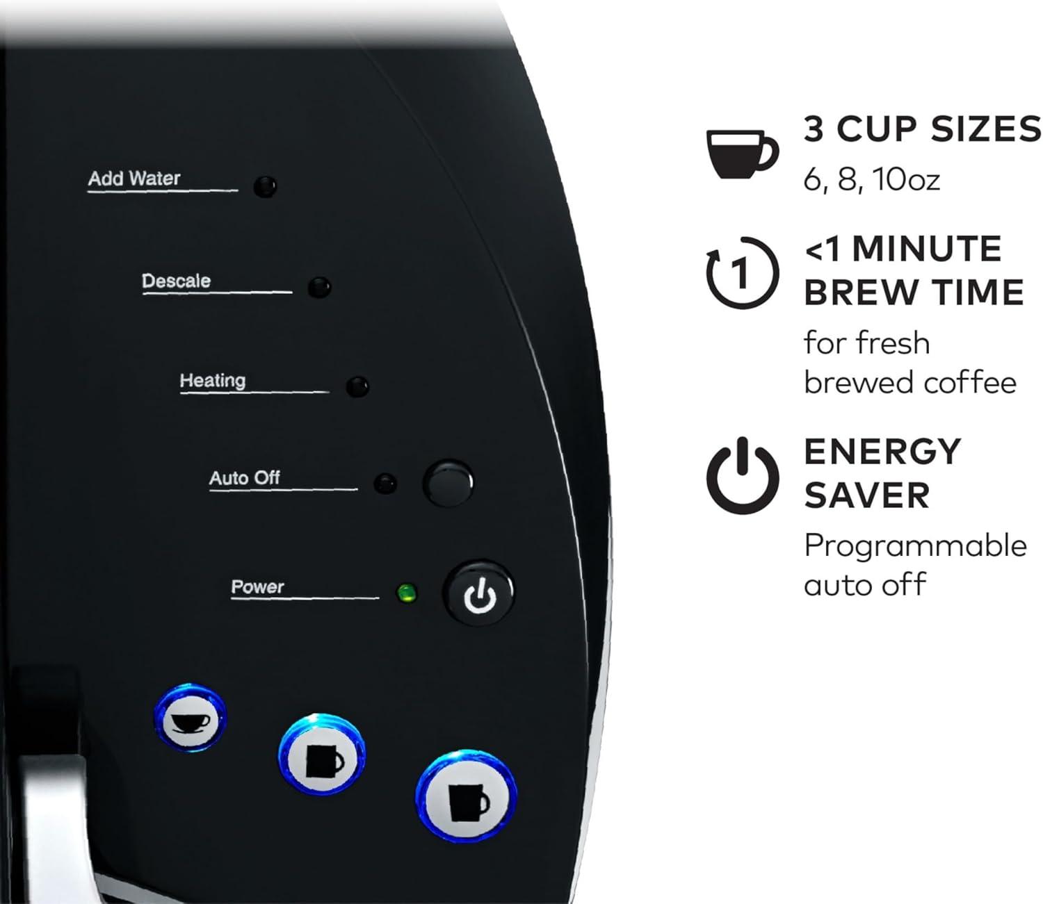 imageKeurig KClassic Single Serve KCup Pod Coffee Maker with 3 Brew Sizes 48oz Removable Reservoir BlackBlack