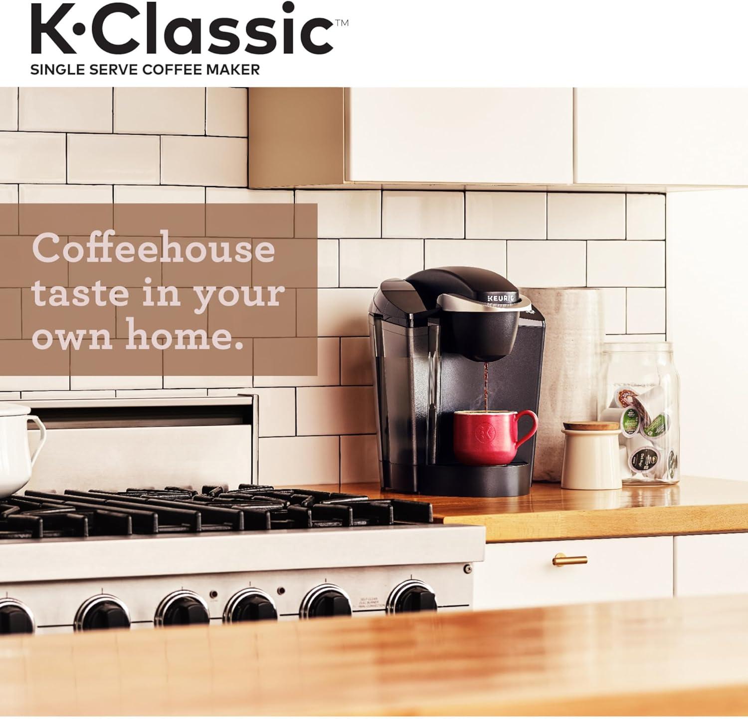 imageKeurig KClassic Single Serve KCup Pod Coffee Maker with 3 Brew Sizes 48oz Removable Reservoir BlackBlack