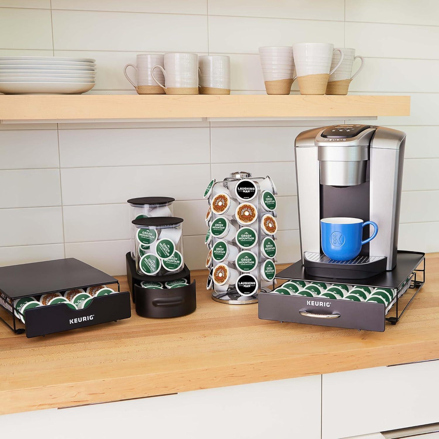 imageKeurig Slim NonRolling Storage Drawer Coffee Pod Storage Holds up to 24 Keurig KCup Pods Black Storage Drawer 24ct 92 x 33 x 122 inchesHolds up to 24 Keurig KCup Pods