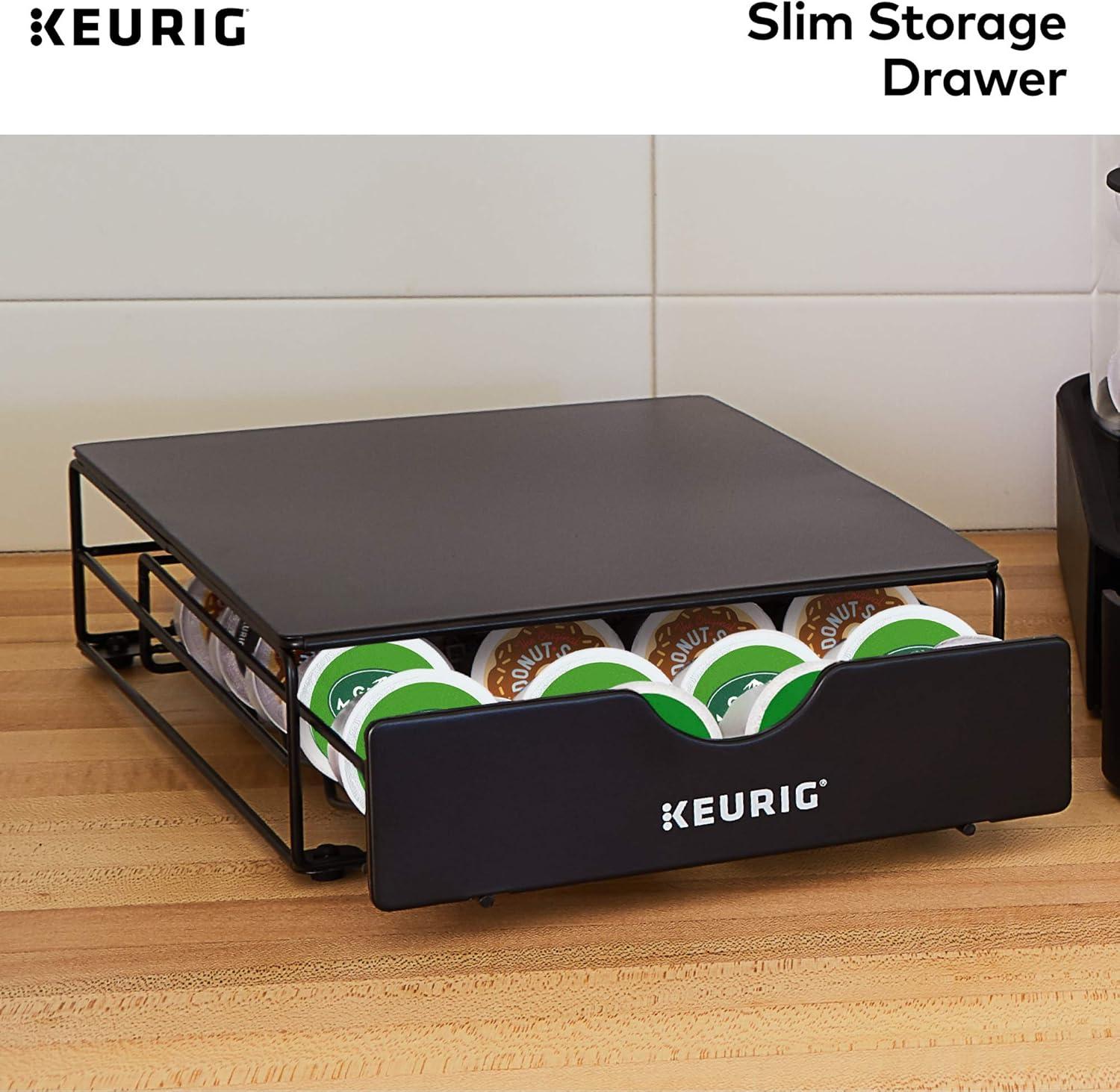 imageKeurig Slim NonRolling Storage Drawer Coffee Pod Storage Holds up to 24 Keurig KCup Pods Black Storage Drawer 24ct 92 x 33 x 122 inchesHolds up to 24 Keurig KCup Pods