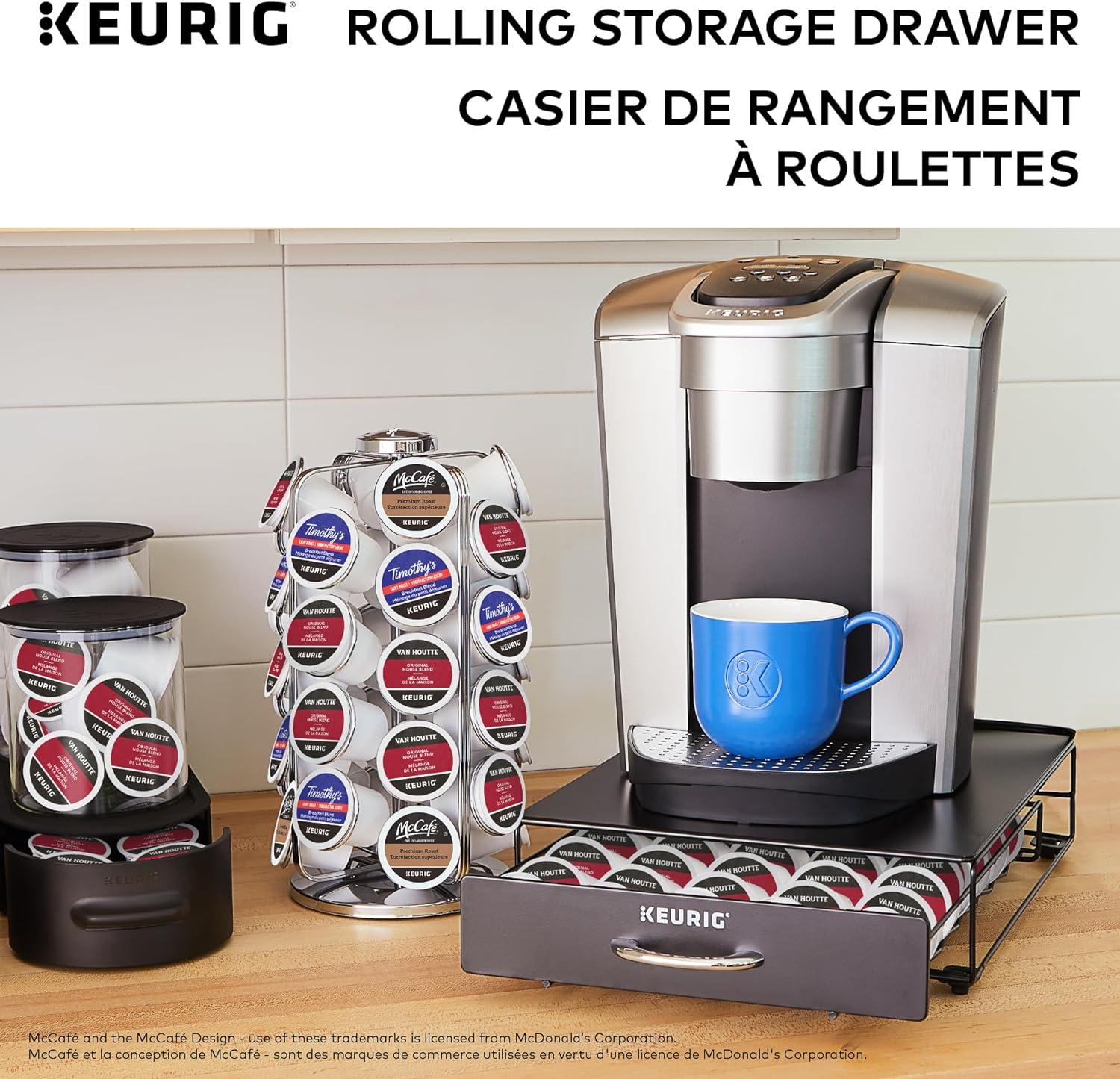 imageKeurig Under Brewer Storage Drawer Coffee Pod Storage Holds Upto 35 Keurig KCup Pods BlackHolds up to 35 Keurig KCup Pods