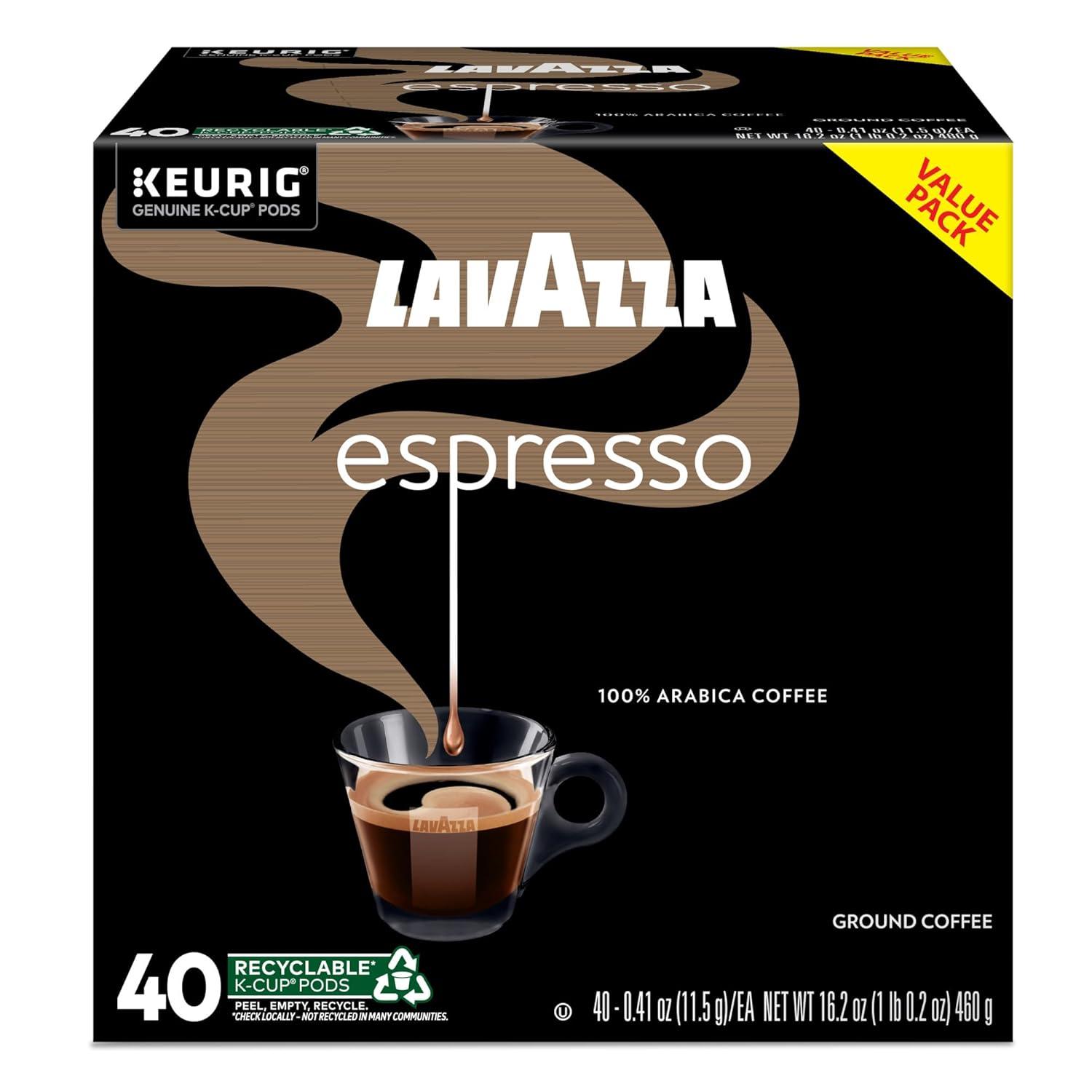 imageLavazza Espresso SingleServe Keurig KCup Pods Medium Roast Coffee 60Count Box 6 Packs of 10Espresso Italiano