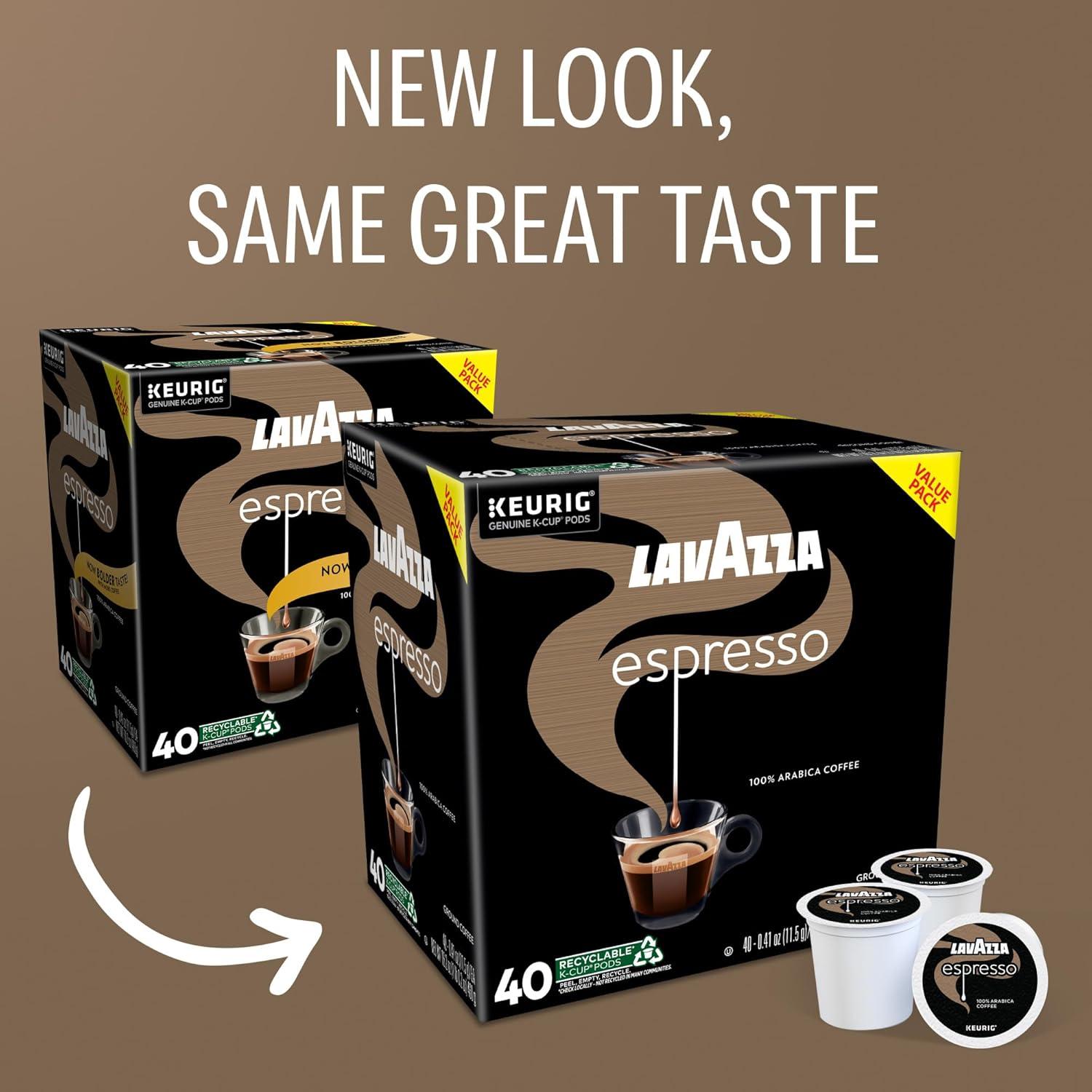imageLavazza Espresso SingleServe Keurig KCup Pods Medium Roast Coffee 60Count Box 6 Packs of 10Espresso Italiano