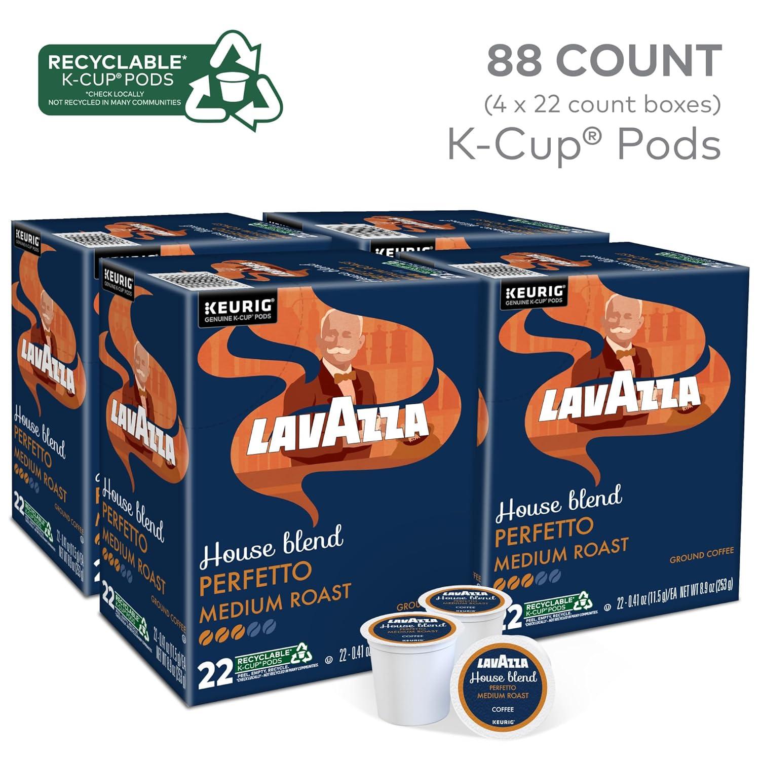 imageLavazza House Blend Perfetto SingleServe Keurig KCup Pods Medium Roast Coffee 60Count Box 6 Packs of 10Perfetto