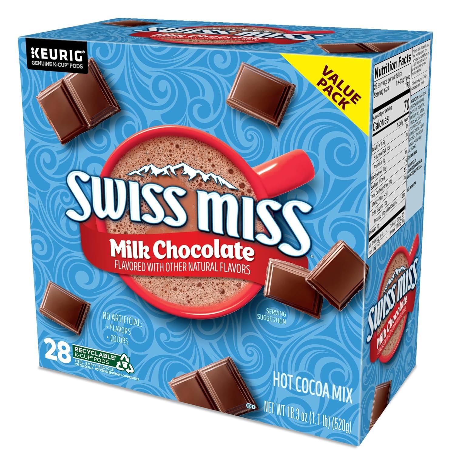 imageSwiss Miss Peppermint Hot Cocoa Keurig SingleServe KCup Pods 60 Count 6 Packs of 10Milk Chocolate