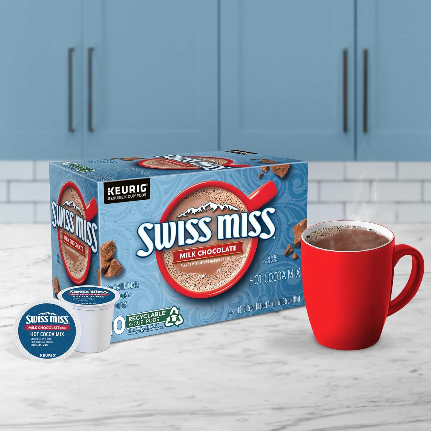 imageSwiss Miss Peppermint Hot Cocoa Keurig SingleServe KCup Pods 60 Count 6 Packs of 10Milk Chocolate