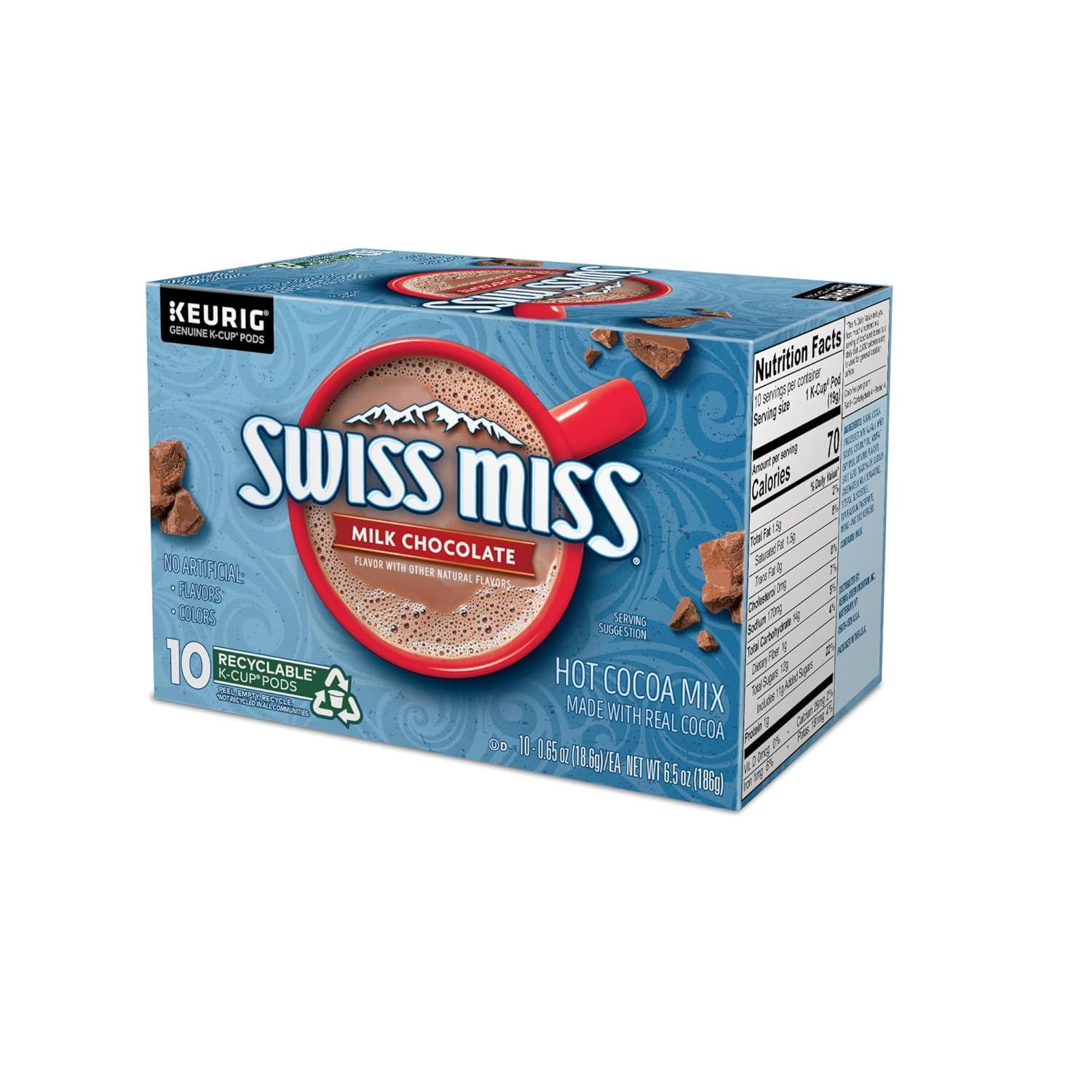 imageSwiss Miss Peppermint Hot Cocoa Keurig SingleServe KCup Pods 60 Count 6 Packs of 10Milk Chocolate