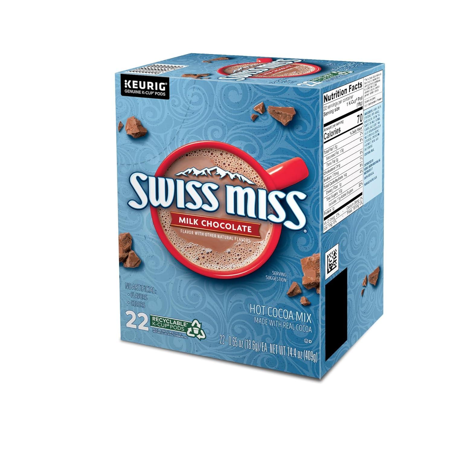 imageSwiss Miss Peppermint Hot Cocoa Keurig SingleServe KCup Pods 60 Count 6 Packs of 10Milk Chocolate