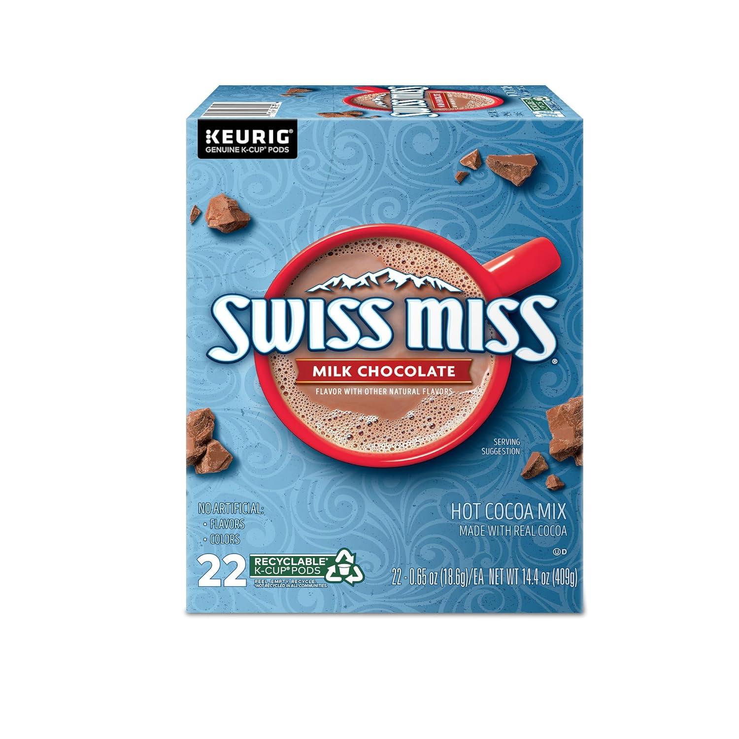 imageSwiss Miss Peppermint Hot Cocoa Keurig SingleServe KCup Pods 60 Count 6 Packs of 10Milk Chocolate