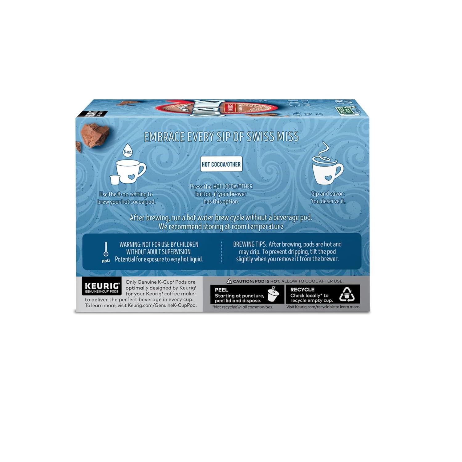 imageSwiss Miss Peppermint Hot Cocoa Keurig SingleServe KCup Pods 60 Count 6 Packs of 10Milk Chocolate