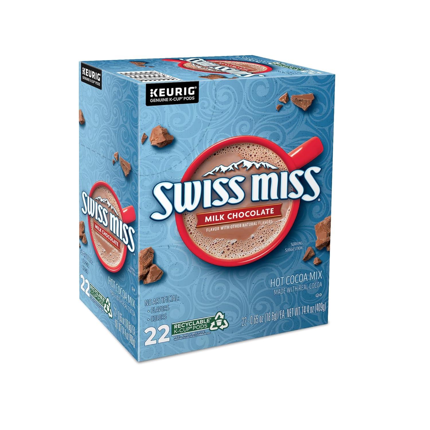 imageSwiss Miss Peppermint Hot Cocoa Keurig SingleServe KCup Pods 60 Count 6 Packs of 10Milk Chocolate