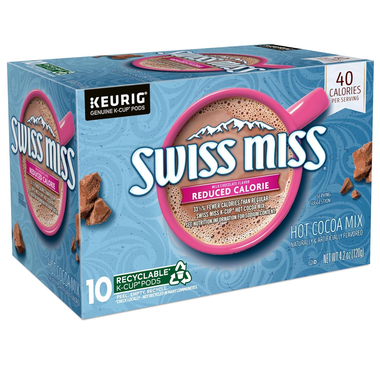 imageSwiss Miss Peppermint Hot Cocoa Keurig SingleServe KCup Pods 60 Count 6 Packs of 10Reduced Calorie