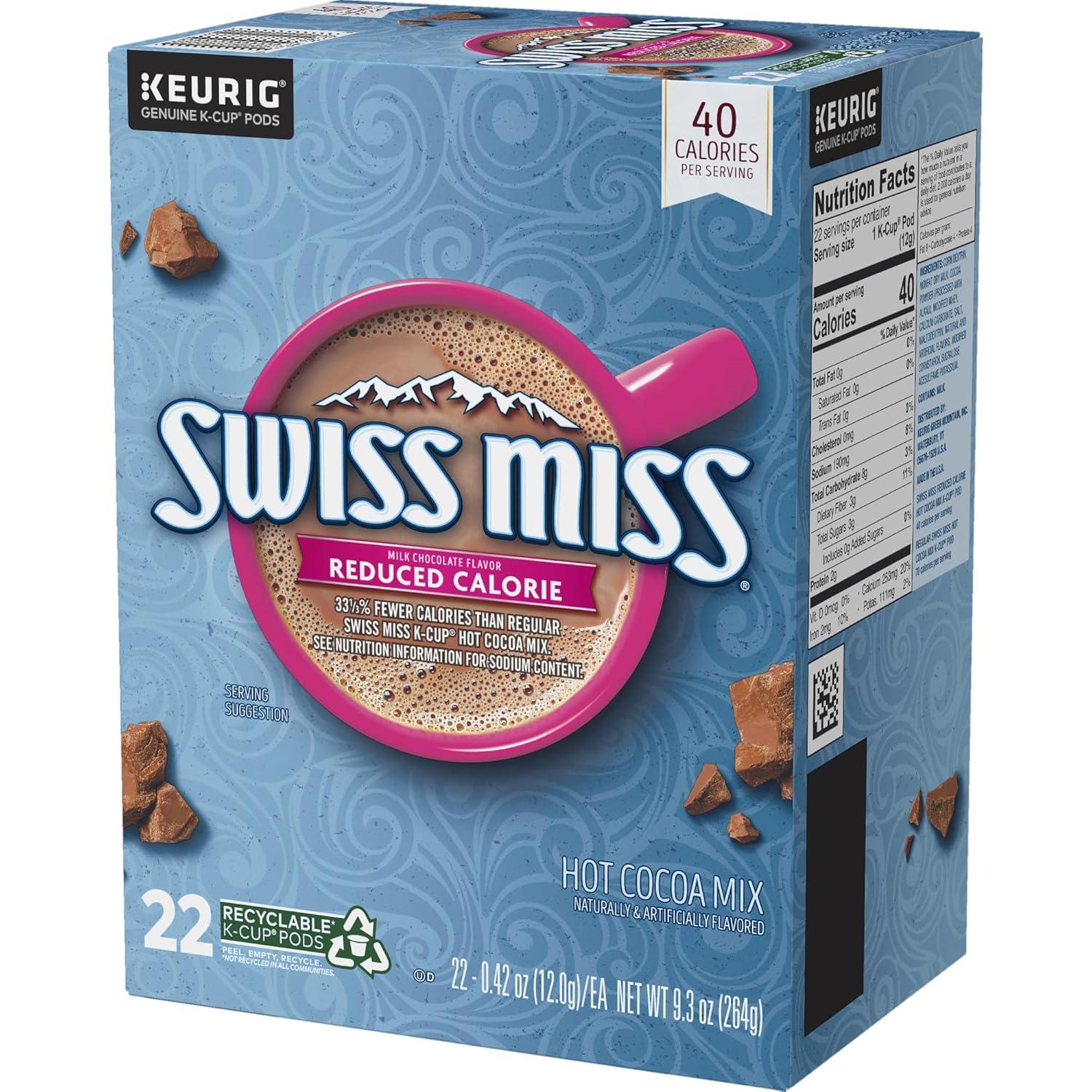 imageSwiss Miss Peppermint Hot Cocoa Keurig SingleServe KCup Pods 60 Count 6 Packs of 10Reduced Calorie