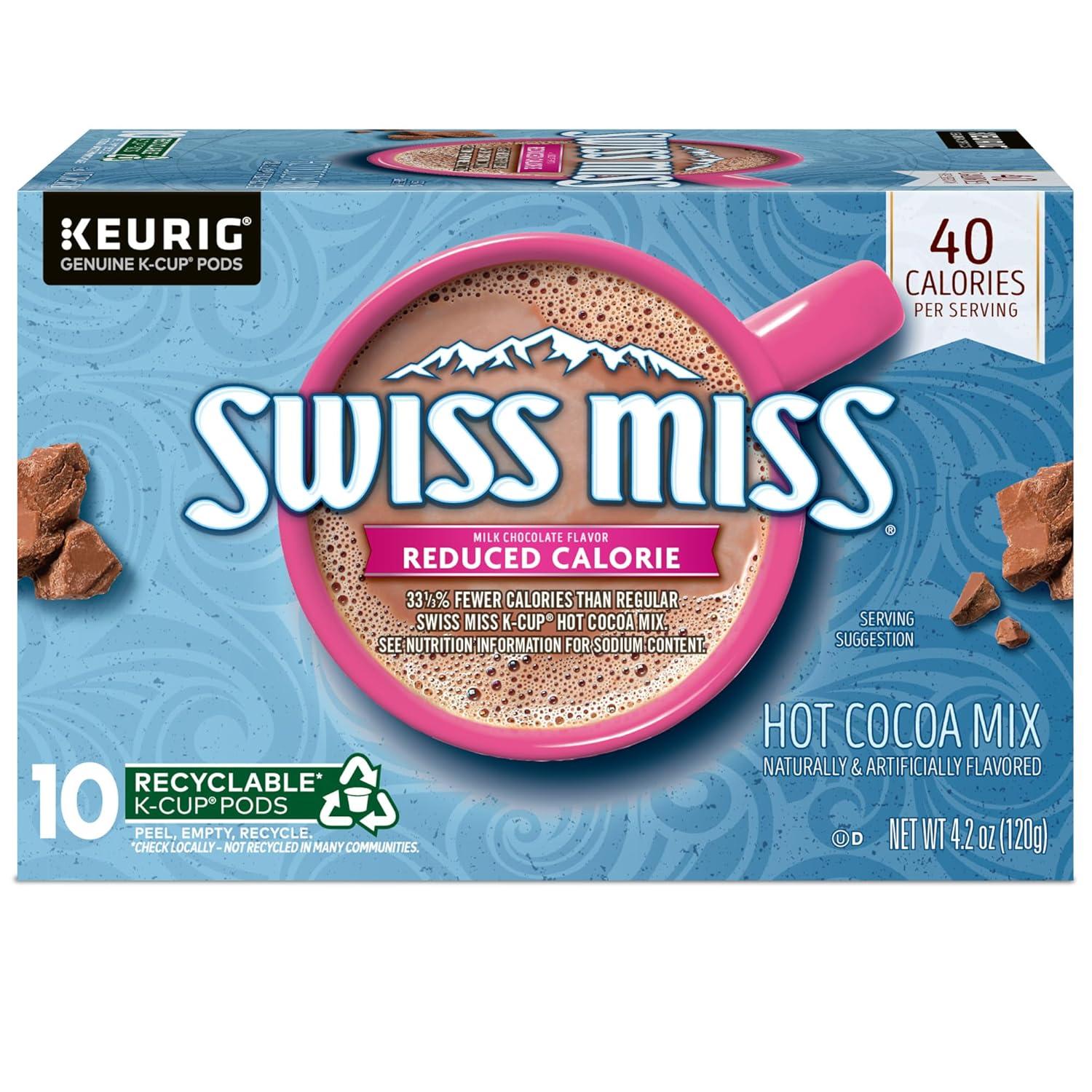 imageSwiss Miss Peppermint Hot Cocoa Keurig SingleServe KCup Pods 60 Count 6 Packs of 10Reduced Calorie