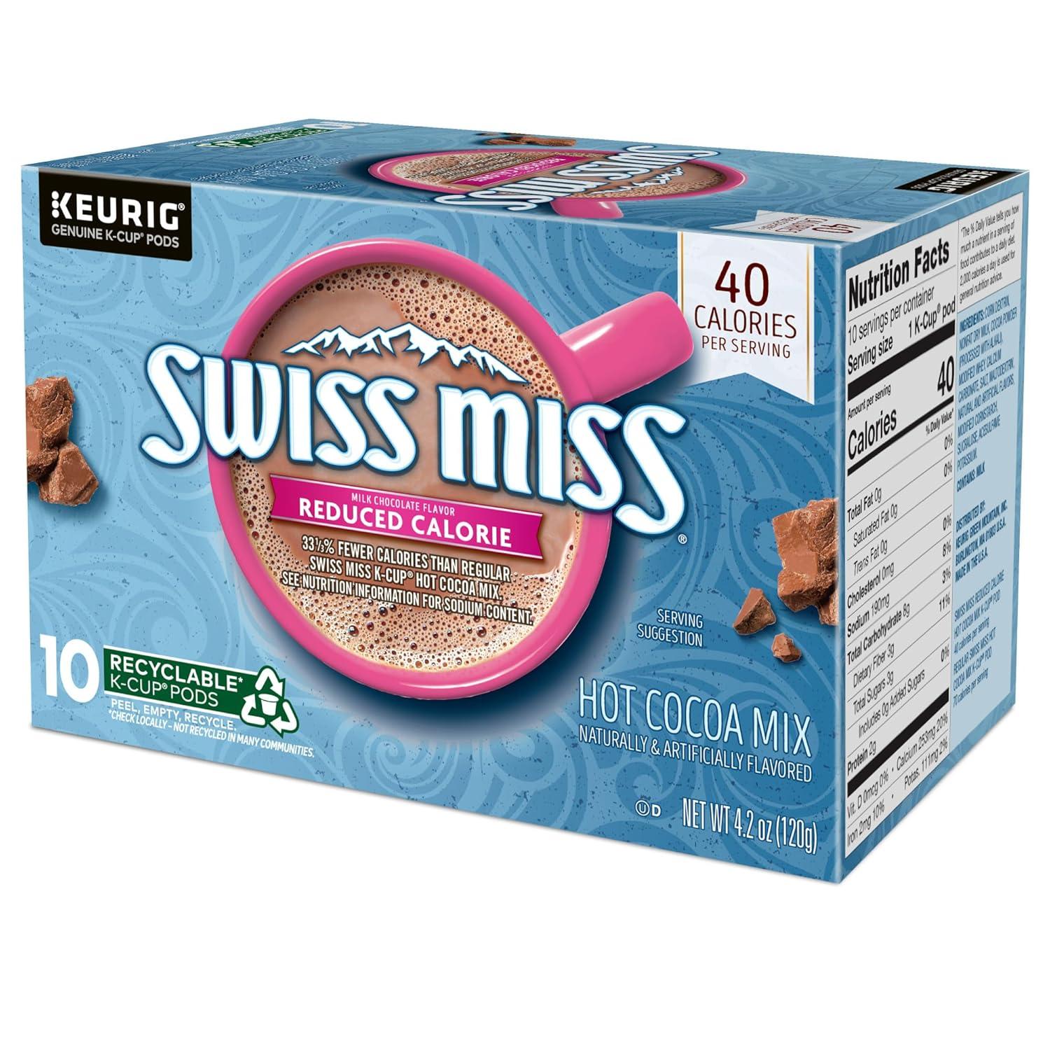 imageSwiss Miss Peppermint Hot Cocoa Keurig SingleServe KCup Pods 60 Count 6 Packs of 10Reduced Calorie