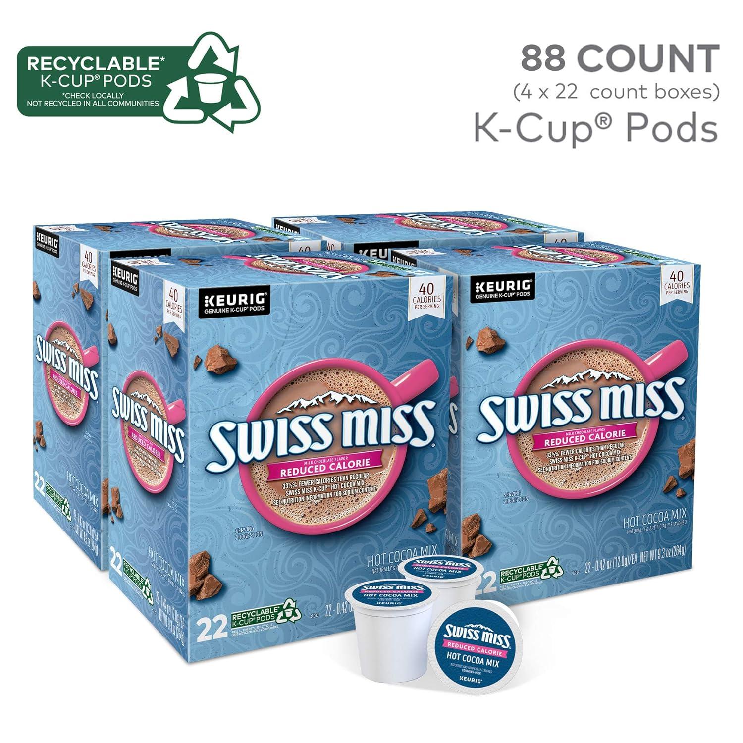 imageSwiss Miss Peppermint Hot Cocoa Keurig SingleServe KCup Pods 60 Count 6 Packs of 10Reduced Calorie
