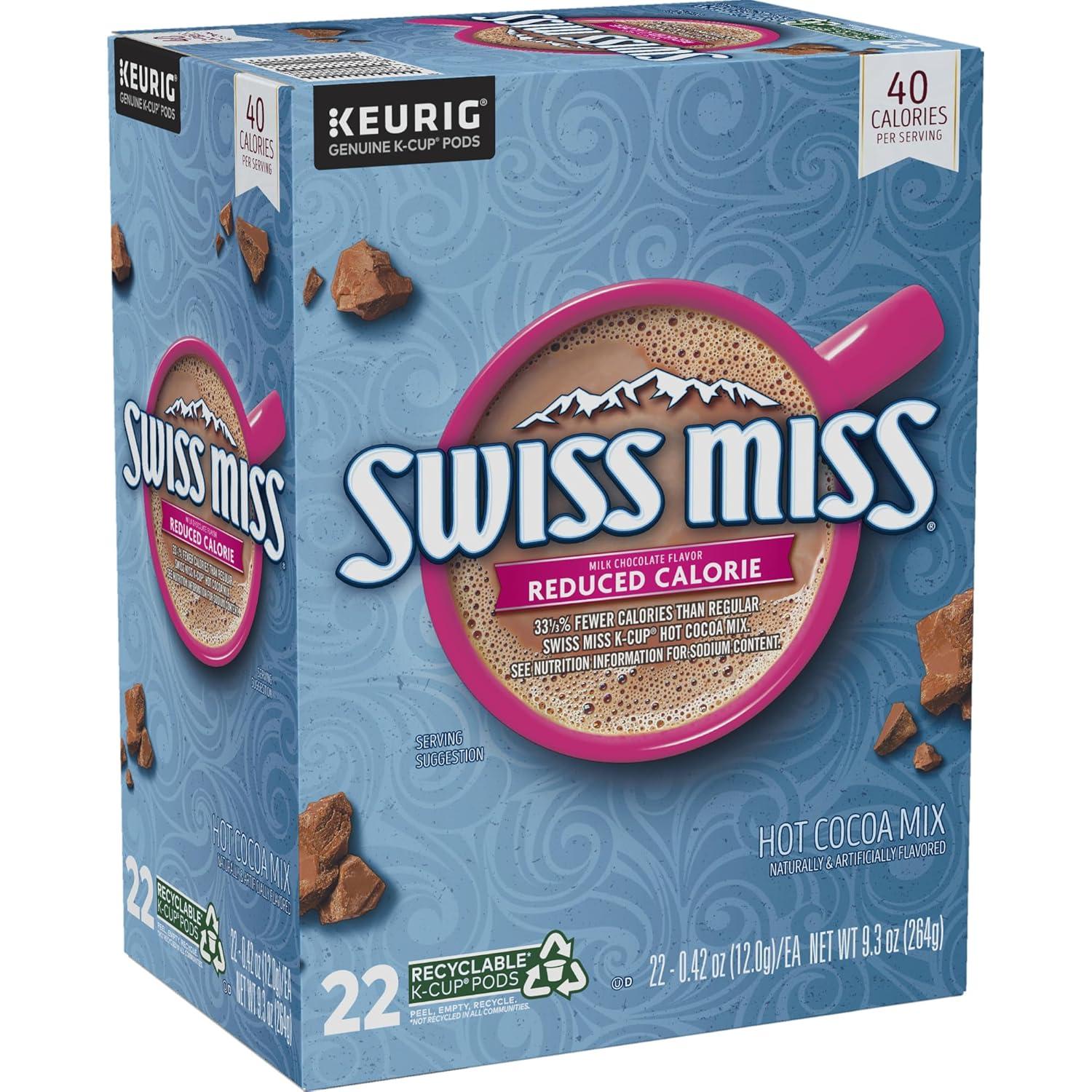 imageSwiss Miss Peppermint Hot Cocoa Keurig SingleServe KCup Pods 60 Count 6 Packs of 10Reduced Calorie