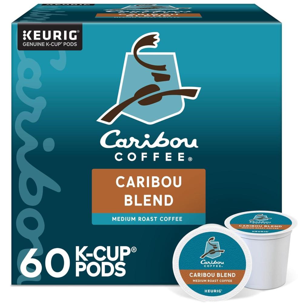 imageCaribou Coffee Reindeer Blend SingleServe Keurig KCup Pods Dark Roast Coffee Pods 88 CountCaribou Blend