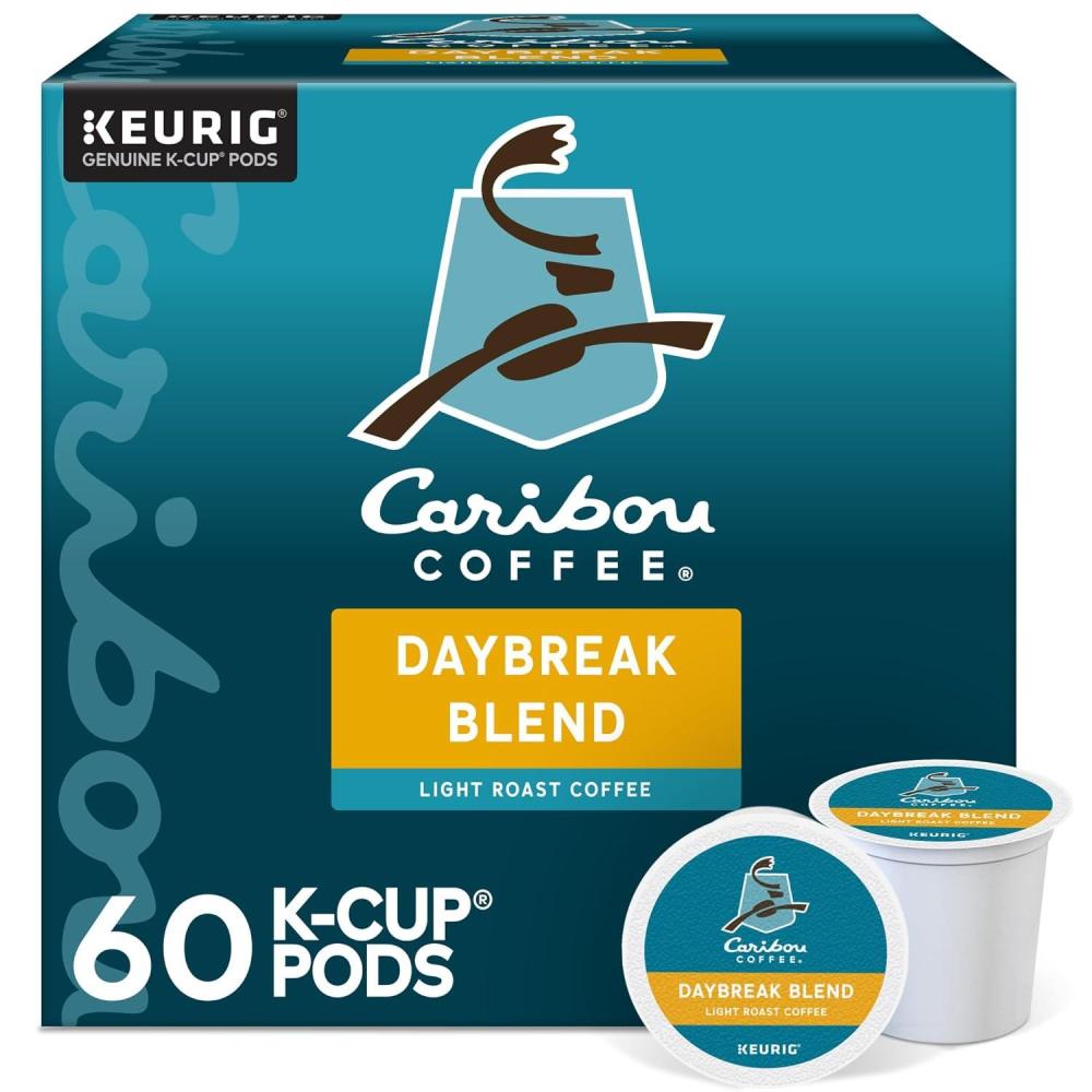 imageCaribou Coffee Reindeer Blend SingleServe Keurig KCup Pods Dark Roast Coffee Pods 88 CountDaybreak Morning Blend